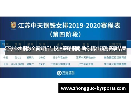 足球心水指数全面解析与投注策略指南 助你精准预测赛事结果