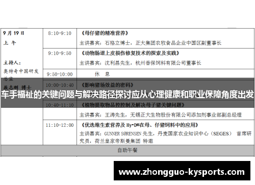 车手福祉的关键问题与解决路径探讨应从心理健康和职业保障角度出发